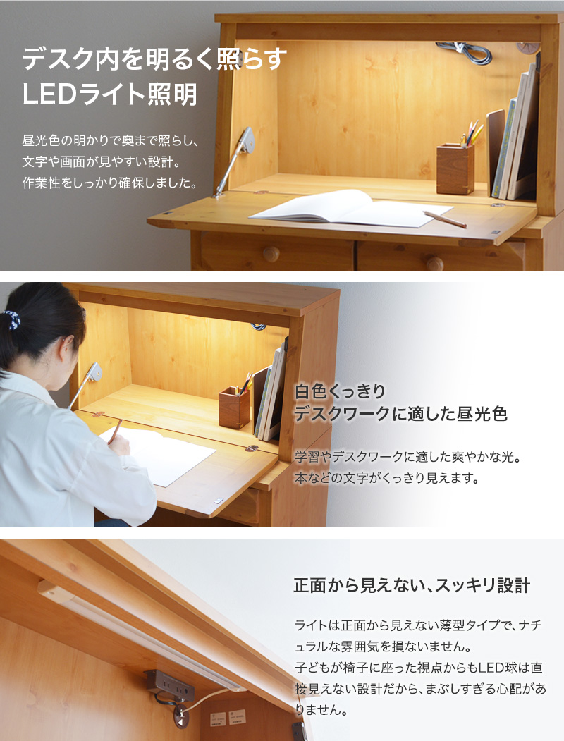 天板内部にLEDライト