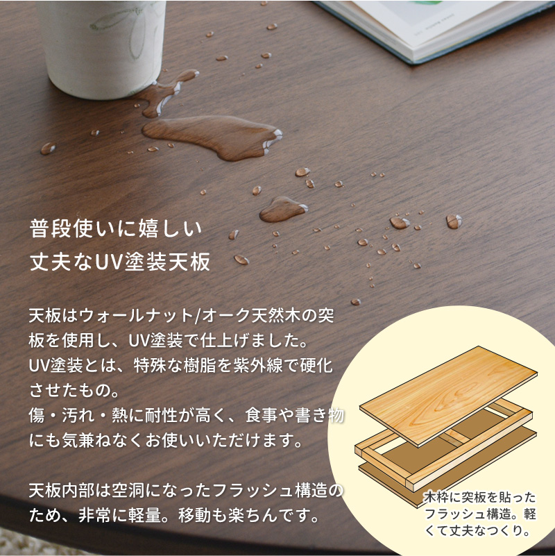 こたつ テーブル 楕円形 幅120cm 楕円形 ウォールナット突板 オーク