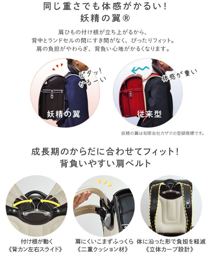 ランドセル 男の子 ブラック BM6023F カザマランドセル 黒 赤 青