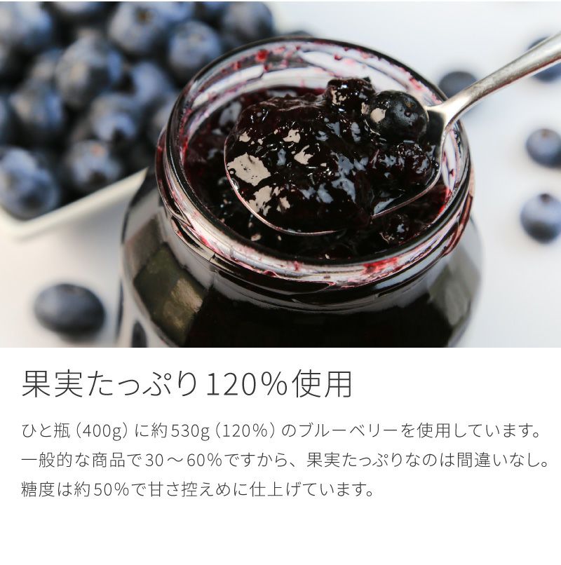 自然農法 ブルーベリージャム 400g 農薬不使用 除草剤不使用 化学肥料