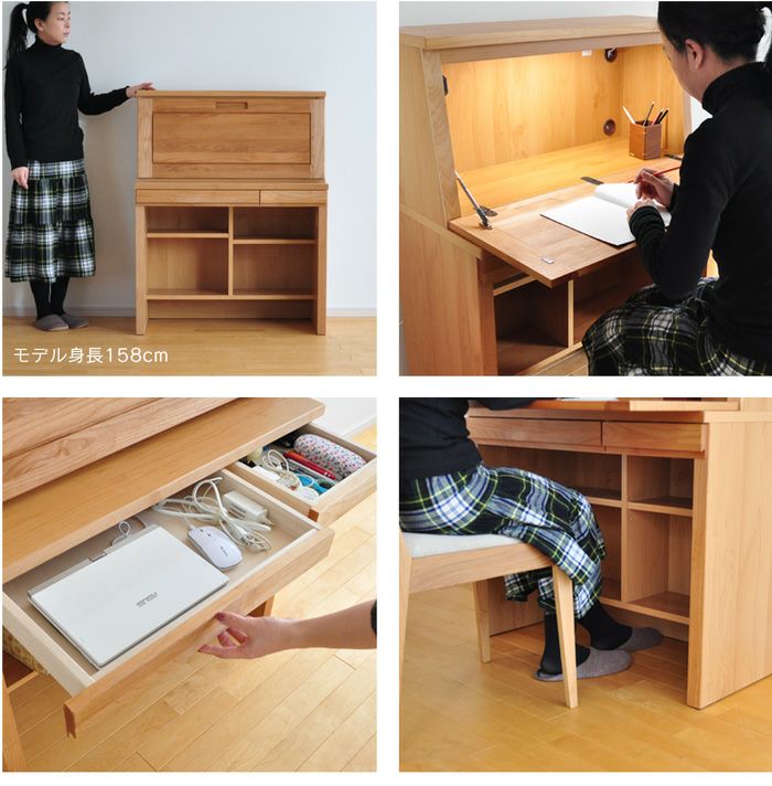 ライティングデスク アルダー材 幅89cm May メイ デスクのみ 学習机