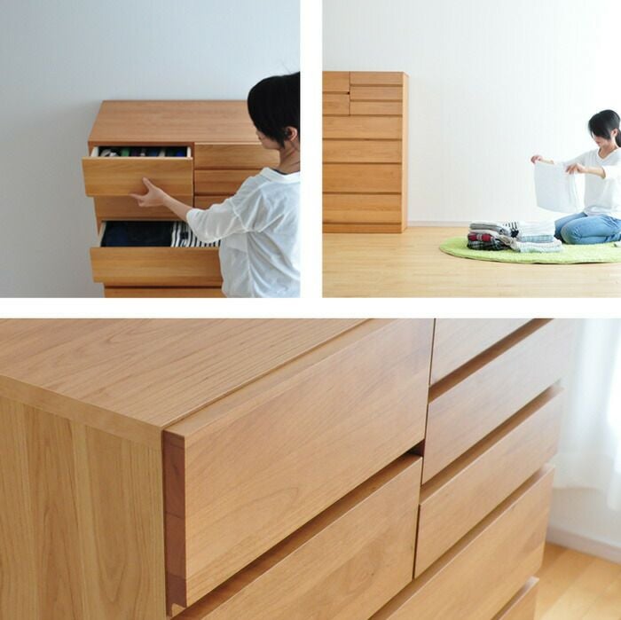 幅80cm 6段 Mori ハイチェスト 完成品 国産 チェスト タンス 日本製