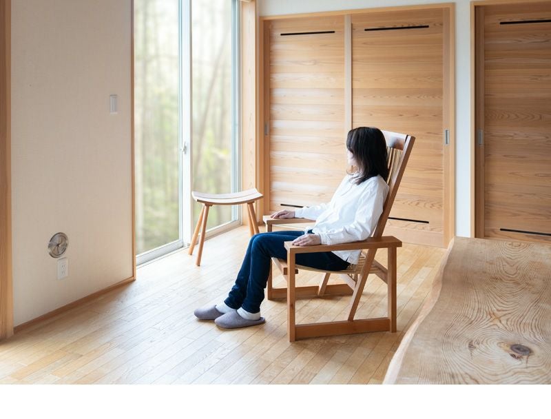 木の ソファ 一人掛け キノチカラ 天然木 山桜 アオダモ 無垢材 チェア