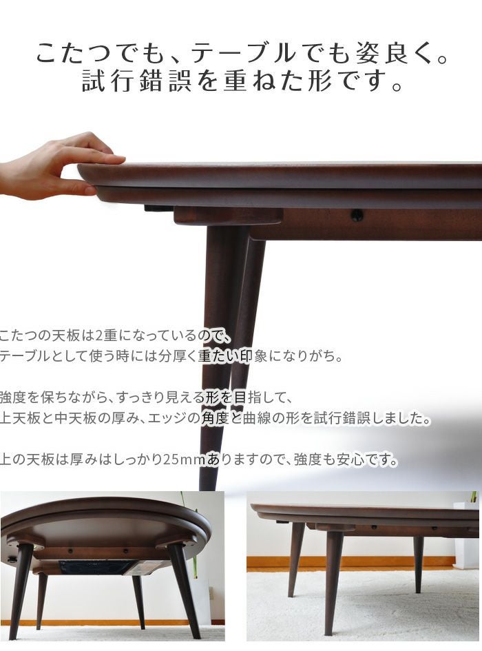 こたつ テーブル 円形 直径90cm souffle ウォールナット 洋風 円型 丸