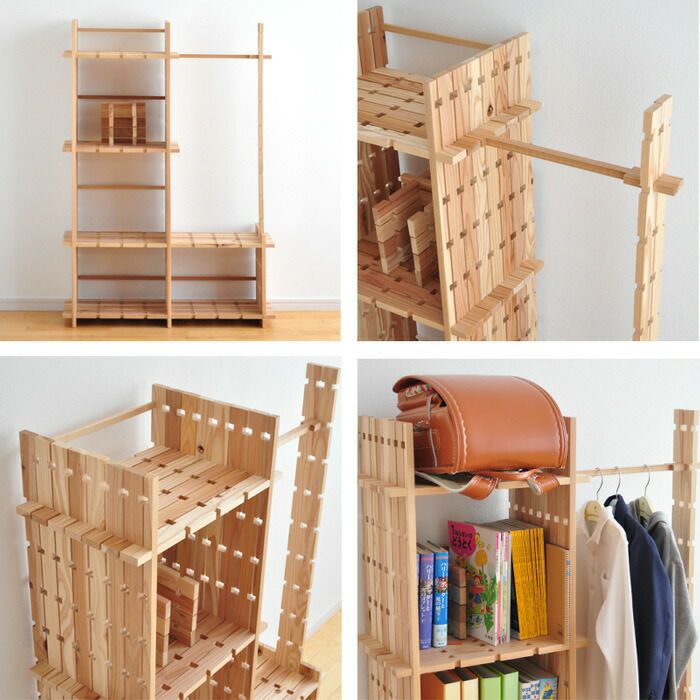 組手什 キット ランドセルラック (旧規格80mmピッチ)DIY 無垢材 杉