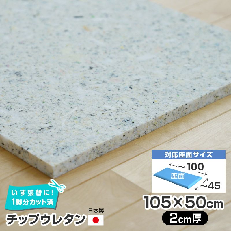 いすはりーず 2枚まで1送料／大判／チップウレタン 単品 70×60cm【2cm