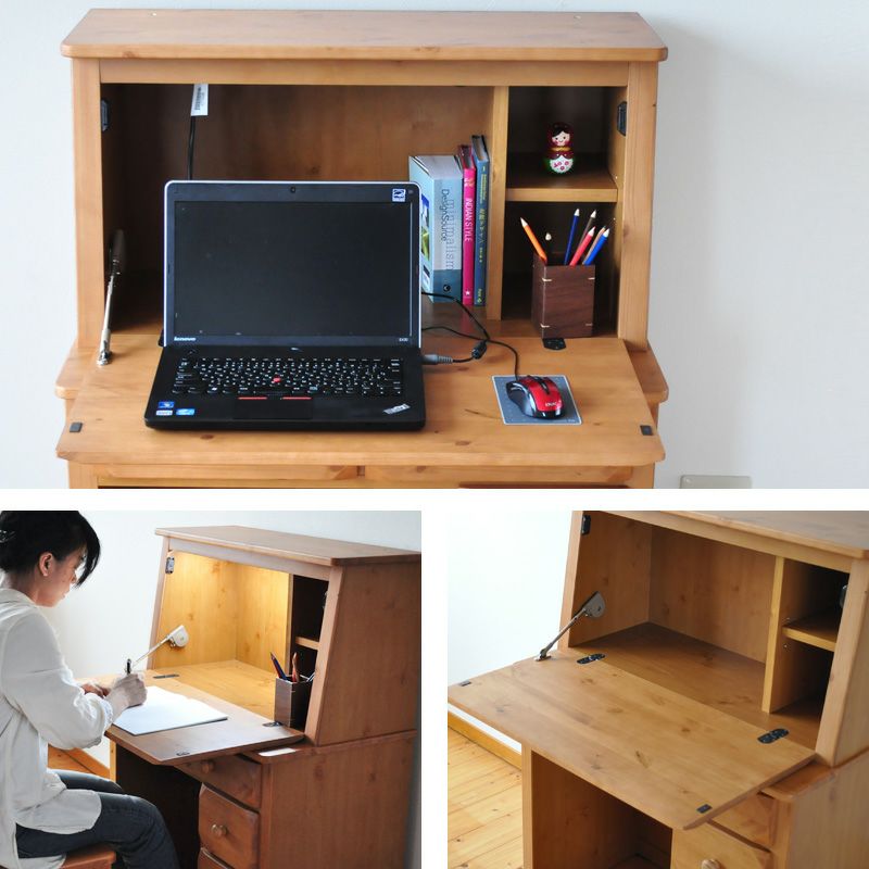 ライティングビューロー パイン材 幅80cm OLV-PSL デスクのみ 学習机