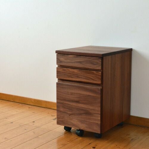 ワゴン 木と風 ウォールナット材 デスクワゴン キャスター付き オイル