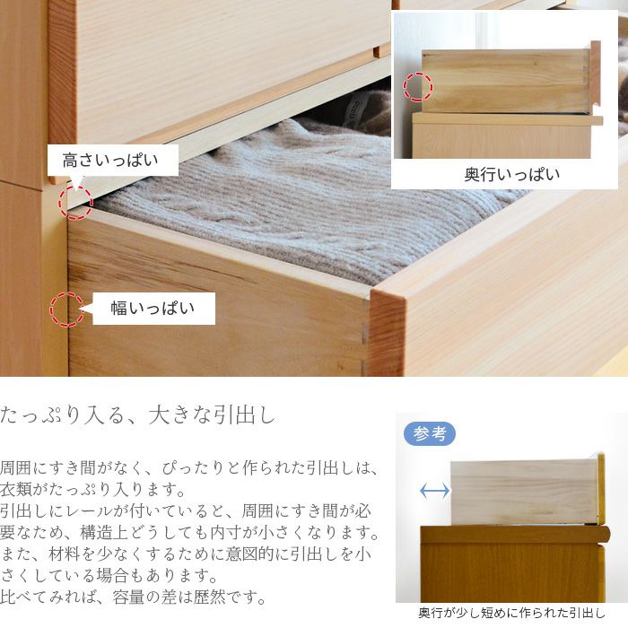 ひのき チェスト 幅106cm 木の香 ハイタイプ 完成品 国産 日本製 天然