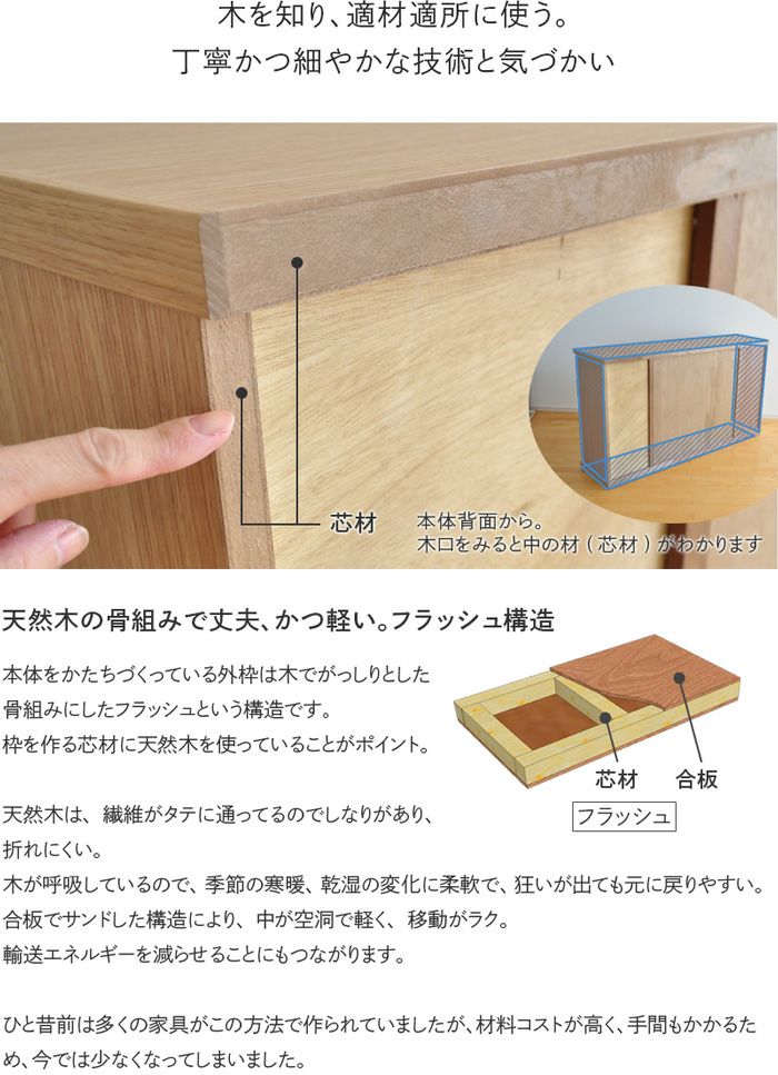 サイドボード 幅153cm フィガロ スライド ガラス戸 大雪木工 引き戸