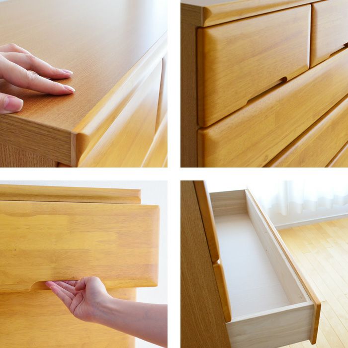 タンス チェスト 幅100cm 6段 EVR 完成品 国産 日本製 天然木 引き出し