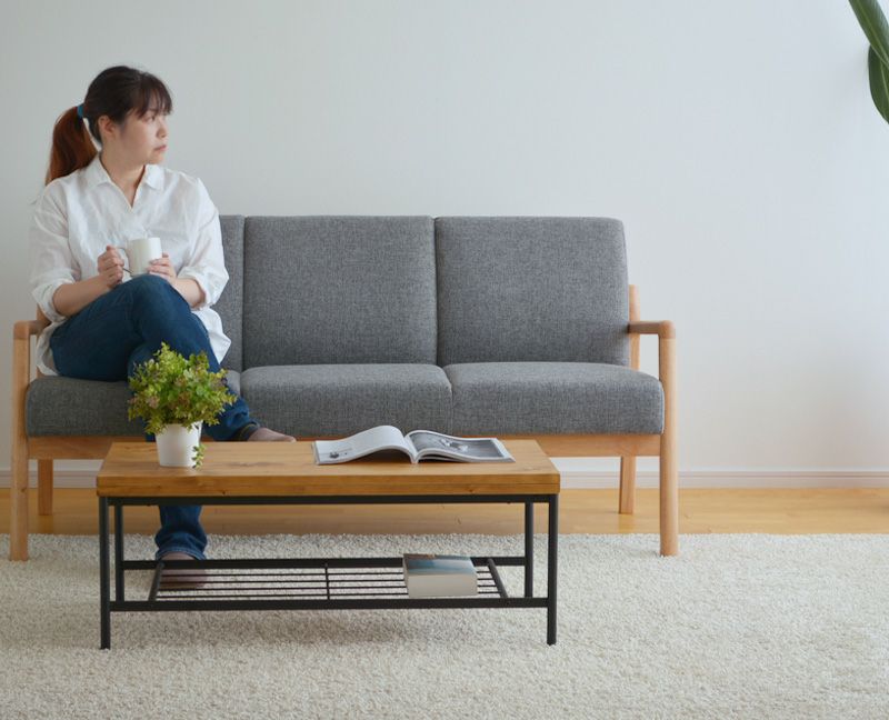 3Pソファ エフレーム 3人掛け ナチュラル ブラウン ネイビー グレー