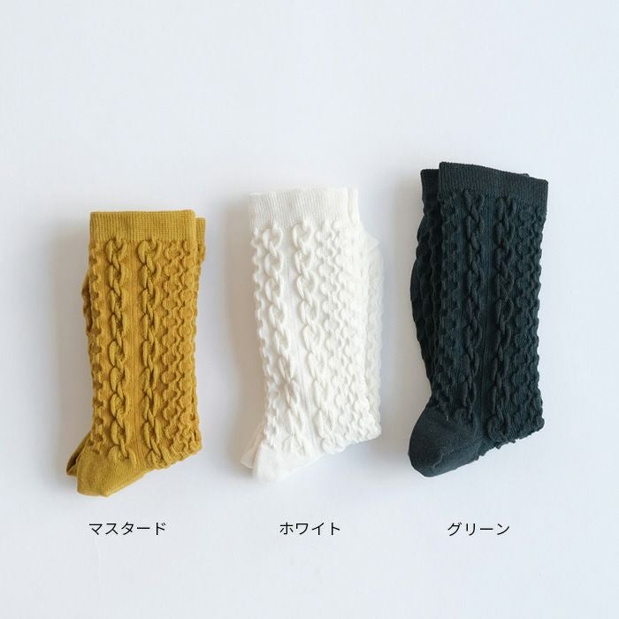 シルクソックスハニカムアラン柄