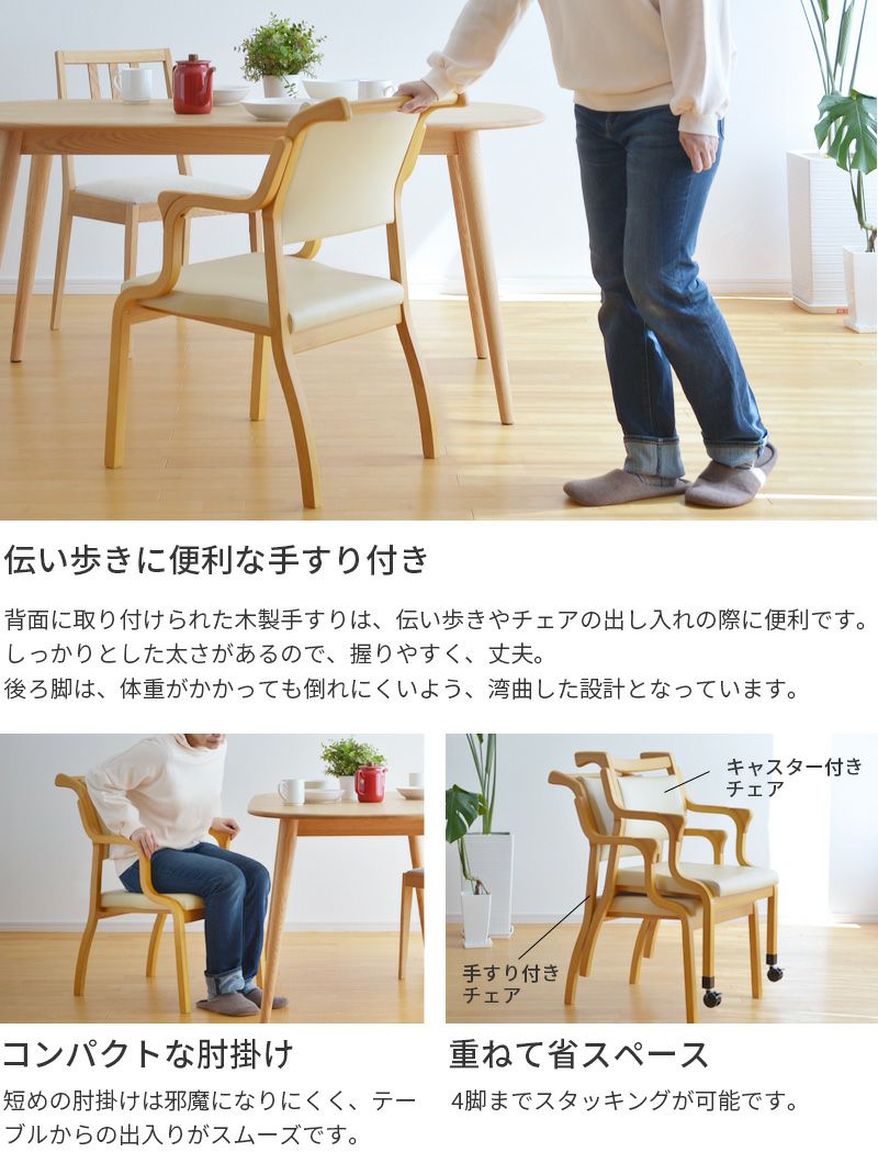 介護椅子 ケアチェア 手すり付き Care-114-AC | Bigmories オンライン