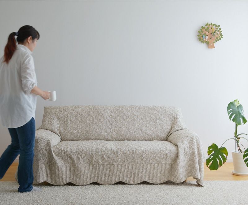 キルト マルチカバー グレーダンデライオン 140×200cm WK1827-N1 綿100