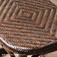 スツールC427KAWAHOOシリーズダークブラウンラタン手編みラタン製籐製木製籐椅子背もたれ無し送料無料